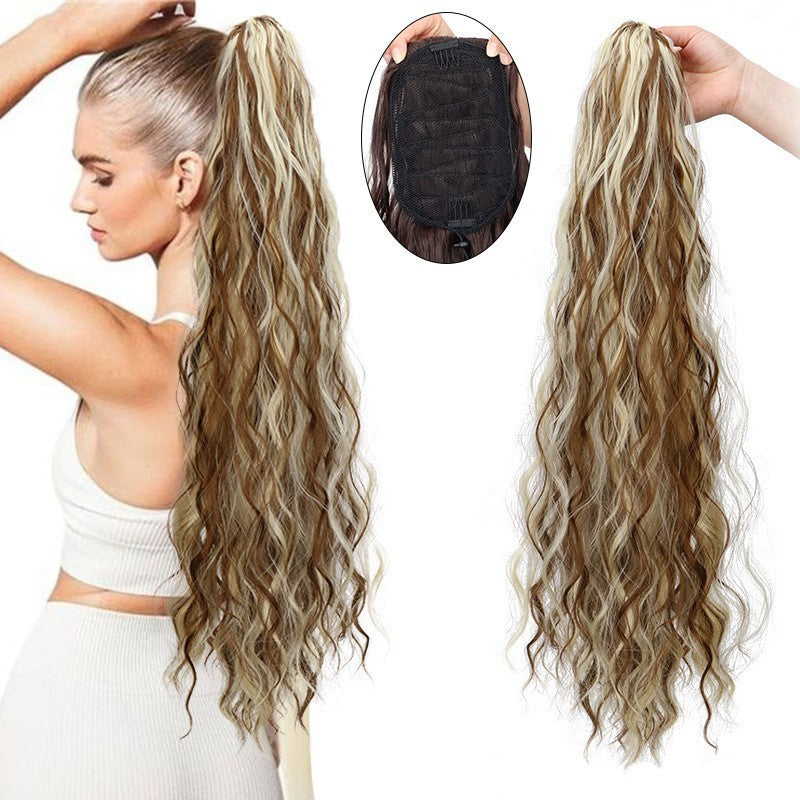 Water Ripple Long Curly Hair Fluffy Corn Curler Hair Extension