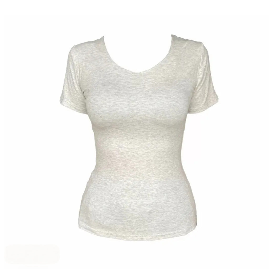 Tight Waist Shoulder T-shirt Top Short Sleeve